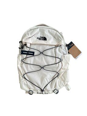 North Face Backpack White Borealis Laptop Computer PC Cream School Travel Hike